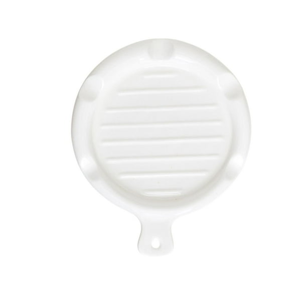 Soporte de cuchara de cerámica, versátil, práctico y resistente al calor, para platos de postre. Blanco