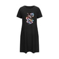 thumbnail image 5 of Mrat Pajama Skirt Plus Size Nightgowns for Women Oversized Sleep T-Shirts Dress Short Sleeves Sleepwear S-99 Black S, 5 of 7
