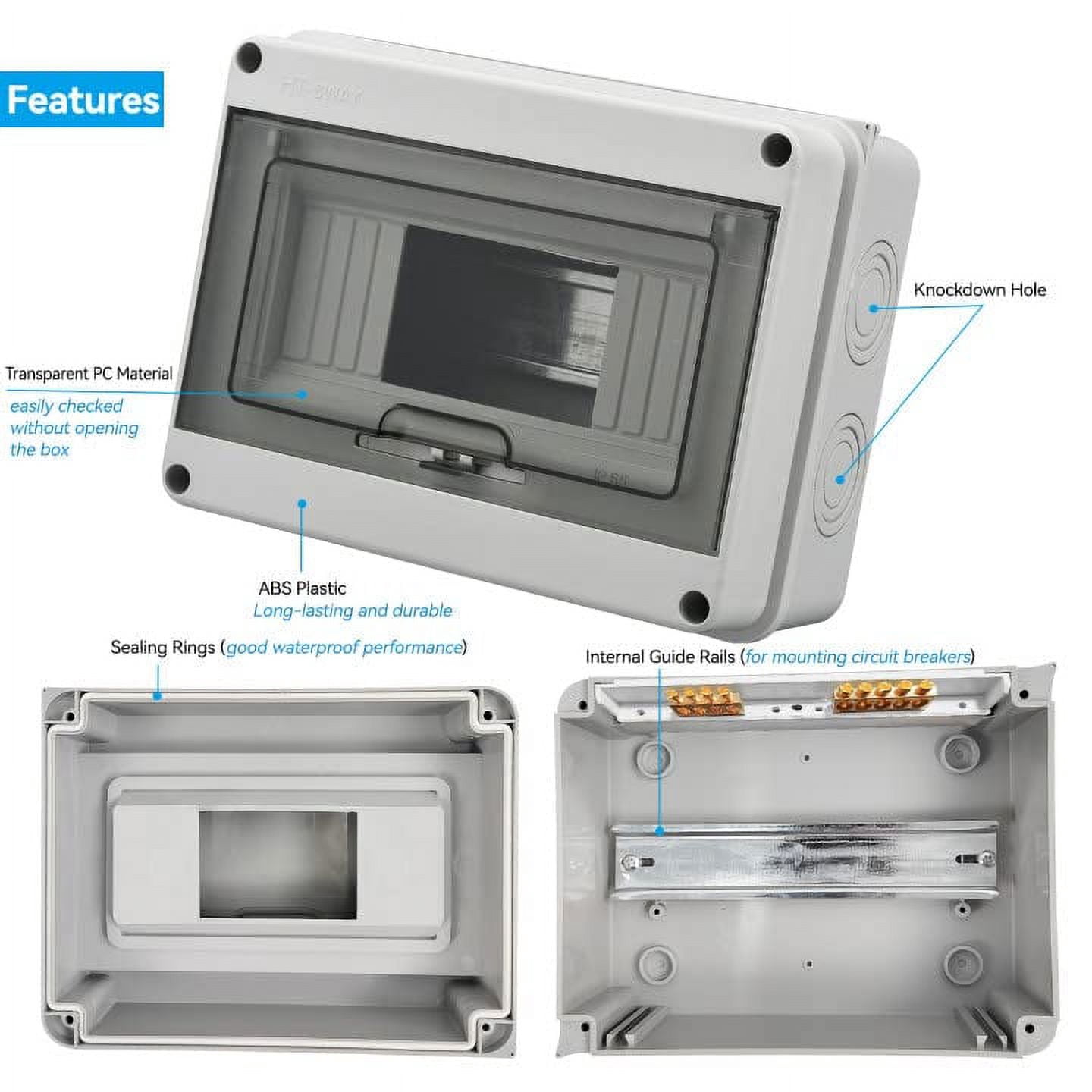 Electrical Enclosure, Din Rail Mount Protection Box With Clear Cover, Abs Material Circuit Breaker Case For Easy Installation And Insulation Design In Communication Distributors
