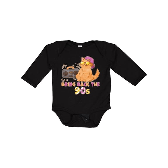 Inktastic Bring Back The 90s Cool Orange Cat Boys or Girls Long Sleeve Baby Bodysuit