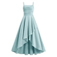 thumbnail image 6 of SGFCWSX Girls Pageant Dress Spaghetti Strap Satin High Low Hem Ruched Wedding Party Dresses for Kids Light Blue Size 7, 6 of 6