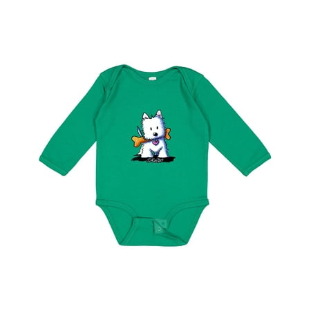 

Inktastic KiniArt Westie with Bone Gift Baby Boy or Baby Girl Long Sleeve Bodysuit