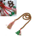 thumbnail image 6 of Christmas Wood Tassel Bead Garland Grass Tree and Hemp Rope Ornaments Indoor Outdoor Home Party Festival Decor (Three Size) Red and Green, 6 of 9