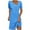 Blue, variant on Womens Short Sleeve Midi Dress Asymmetric Neck Design Stretchy Fabric Relaxed Silhouette for Daily Errands Black S