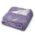 thumbnail image 2 of DouZhe Ultra-Soft Micro Fleece Lightweight Flannel Bed Blanket, Violet Floral Lavender Print Cozy Warm Throw Blankets, 60"x50", 2 of 7