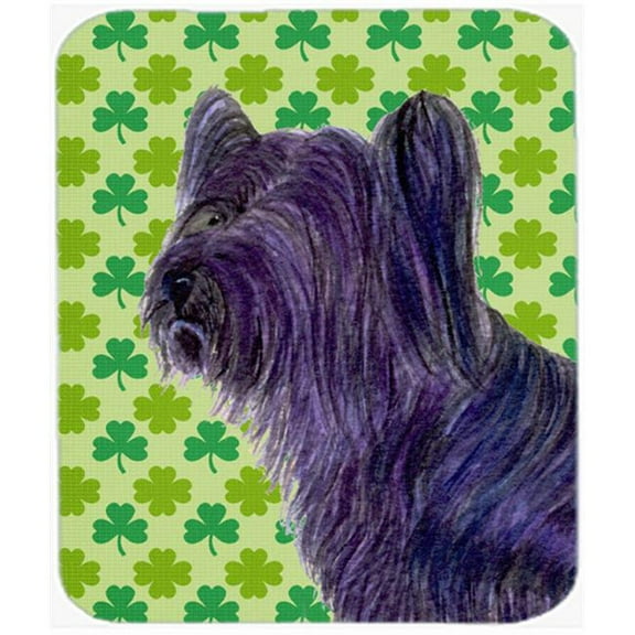 Skye Terrier St. Patricks Day Shamrock Portrait Mouse Pad, Hot Pad Or Trivet