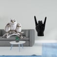 thumbnail image 2 of Dualoai Modern Owl Hand Gesture Figurine Sculpture Tabletop Ornament Creative Animal Finger Statue for Living Room Office Bedroom Cabinet Decor, 2 of 8