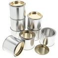 thumbnail image 4 of SHISUYAN 8PCS Paint Mixing Iron Can Round Metal Oil Paint Cans Portable Printing Ink Storage Can Practical Paint Storage Can Sturdy Oil Ink Container for Home Store(0.3L Silver), 4 of 9