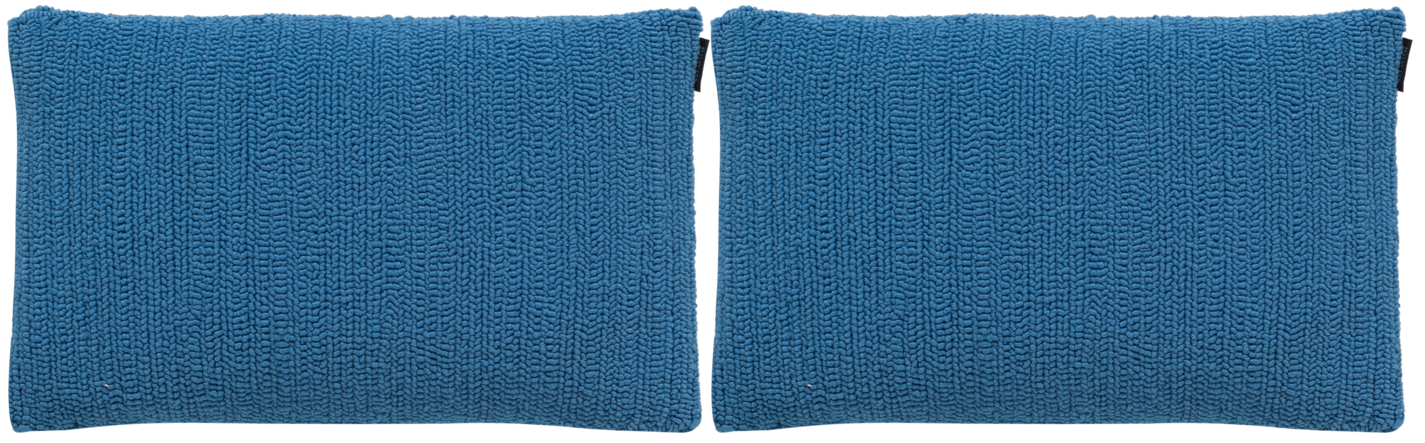 SAFAVIEH Soleil Solid 12" x 20" Indoor/Outdoor Pillow, Lt Marine Blue, Set of 2