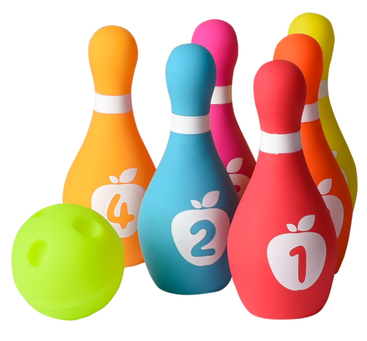 Playkidz Soft Baby Bowling Set 7-Piece Soft Bowling Game for Boys & Girls w/ Colorful Numbered