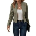 thumbnail image 2 of BAETEUY Women Jacket Stand Collar Long Sleeve - Double Breasted Short Suit Coat, 2 of 8