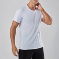thumbnail image 2 of WRKEKC T-Shirts for Men Solid Color Patchwork Athletic Gym Casual Cool Feeling Breathable Quick Dry T Shirt Short Sleeve Round Neck Top, 2 of 7