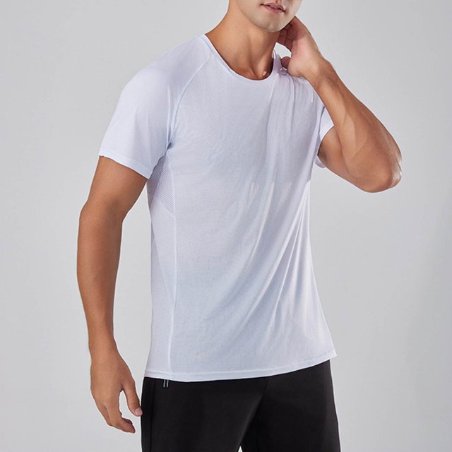 Tops para hombre, blusas y camisas de manga corta con cuello redondo para hombre, camisetas casuales holgadas deportivas transpirables de media manga de color liso para hombre, blusas de manga corta c