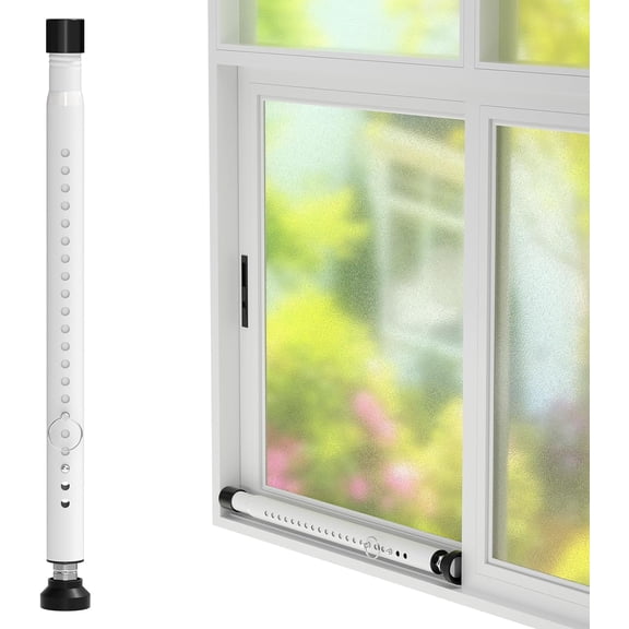 FLY HAWK Window Security Bar for House Apartment Heavy Duty, Adjustable Sliding Door Lock Bar, 18-51 inch, Matte White