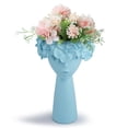 thumbnail image 3 of Jarrón de resina Acituna, maceta con forma de retrato, jarrones florales decorativos de mesa modernos Azul, 3 of 9