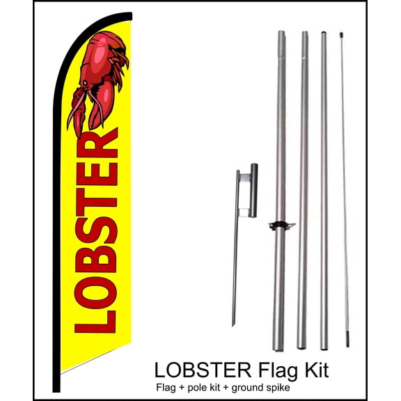 Lobster Swooper Full Sleeve Flag Kit 15ft Tall For Outdoor Use