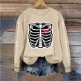 thumbnail image 6 of Halloween Skeleton Printed Sweatshirt For Women Fall Fleece Lined Crewneck Long Sleeve Pullover Tops S-XXL, 6 of 6