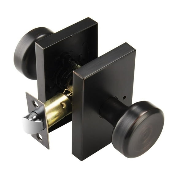 STARPY Aged Bronze Black Door Knobs Interior Door Handles for Bath & Bed Heavy Duty Door Knob with Lock