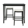 thumbnail image 4 of Linon Claridge Black and White Faux Leather 3-Piece Bar Height Tavern Set with Chairs, 4 of 5