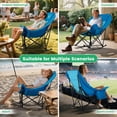 thumbnail image 5 of MOPHOTO Blue Oversized Rocking Camping Chair Support 400 lbs,Full Padded Patio Chair with Cup Holder,Side Pocket,Carry Bag,Portable Foldable Outdoor Rocker Chair for Camping Backyard(No heating), 5 of 7