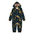 thumbnail image 2 of Odeerbi Christmas Onesie Pajamas for Family Holiday Sleep Jumpsuit Long Sleeve Family Christmas Pajamas Matching Sets Kids Fashion Lattice Print Plush Jumpsuit Sleepwear PJs Set Black, 2 of 4