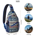 thumbnail image 5 of Sling Backpack,Multicolor Christmas Pattern Sling Bag with Water Bottle Holder,Waterproof Sling Bag for Men/Women with Headphone Jack for Hiking,Travel, 5 of 6