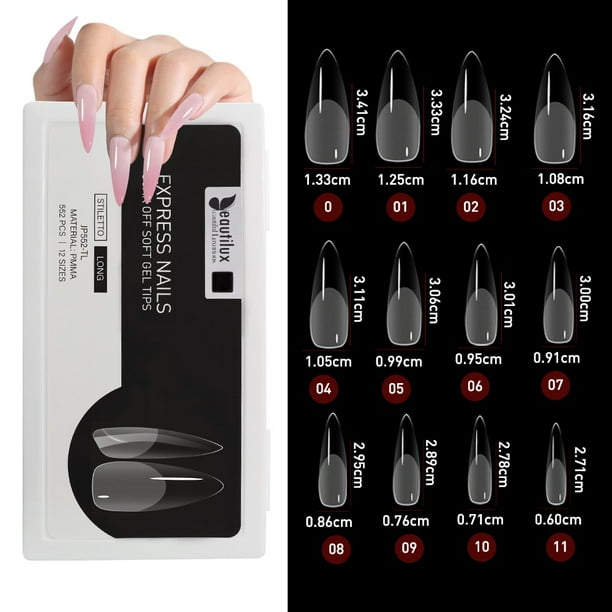 Beautilux Express Nails 552 unids/caja Oval Stiletto almendra cuadrado ataúd francés falso remojo puntas de uñas de Gel cápsula americana Tan Jianjun unisex