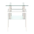 thumbnail image 6 of Holaki Modern Tempered Glass Tea Table Coffee Table End Table, Square Table for Living Room, Transparent/White, 6 of 9