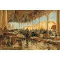 thumbnail image 2 of Olga Wisinger-Florian 14x11 Gold Ornate Wood Frame and Double Matted Museum Art Print Titled - The Fish Market in Venice, 2 of 4