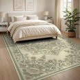 thumbnail image 3 of ODIKA 8'x10' Washable Area Rug Retro Distressed Farmhouse Faded Scroll Border Botanical Vintage Flowing Dynamic for King Size Bedroom Under Bed, Master Suite, Non-Shedding, Easy Care, 3 of 7