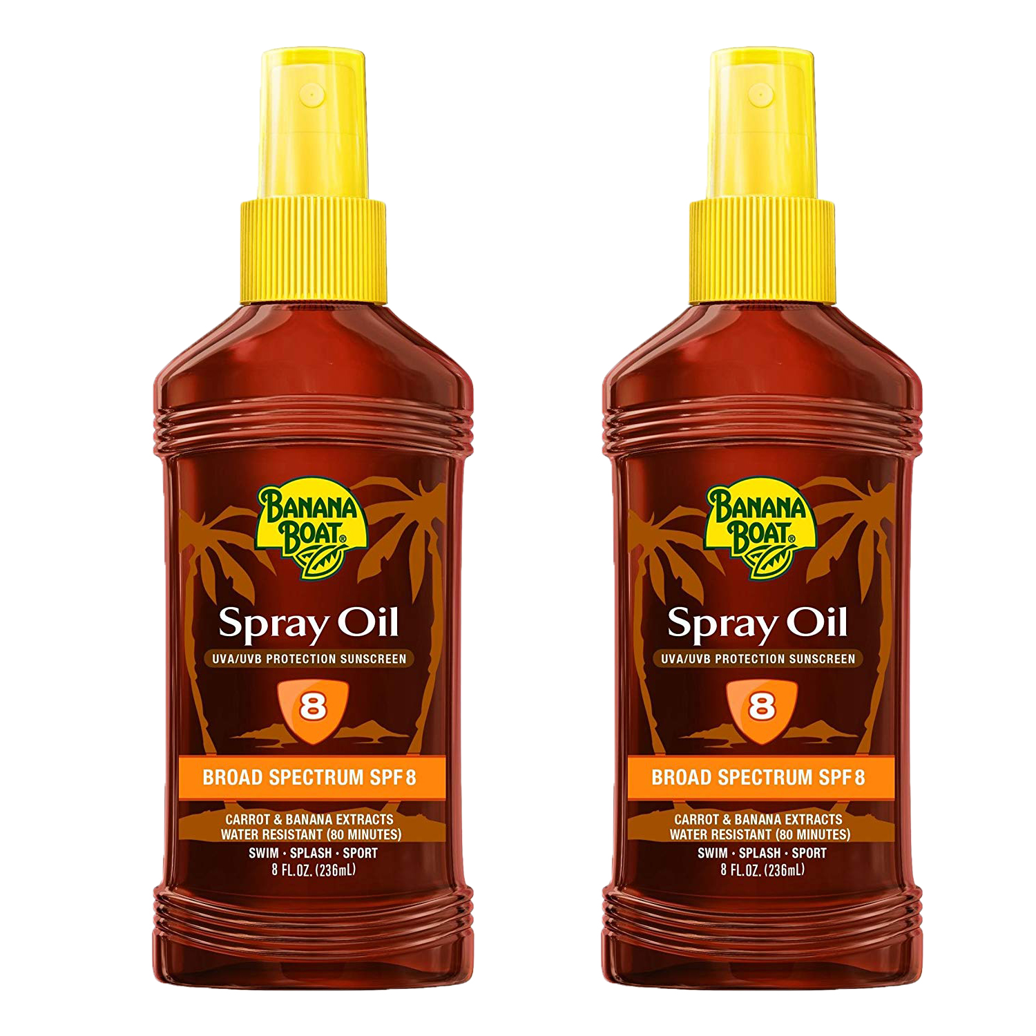Banana Boat Spray Oil Sunscreen Spray SPF 8 8 Oz (2 Pack)