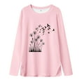 thumbnail image 4 of Zshosam Teens Tops Tees Girls Girls Print Long Sleeve Shirt Trendy Graphic Tee Winter Cute Shirt Kids Crewneck Tshirt Girls Tops Girls Clothes Size 11T 12T,(Pink 11-12 Years), 4 of 4