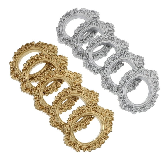 TEHAUX Fancy Picture Frames Silver Mini Oval 10Pcs For Home Ornaments