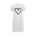 thumbnail image 5 of VgaVtl White Womens Nightgowns & Sleepshirts Short Sleeve Sleepwear for Women Plus Size Funny Casual Heart Print Nightgowns, 5 of 5