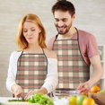 thumbnail image 4 of Beige Checkered Plaid Apron with Pocket Chef Aprons Waterproof Bib Apron for Couple Bride Mrs Mr Cooking Aprons for Kitchen Cool BBQ Grilling, 4 of 7