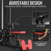 Mikolo LAT Pulldown Machine, Multifunction Row Cable Fitness Equipment with Flip-up Footplate and Plates Storage Posts
