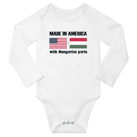 

Made in America With Hungarian Parts Baby Long Sleeve Bodysuit (White 12 Months)