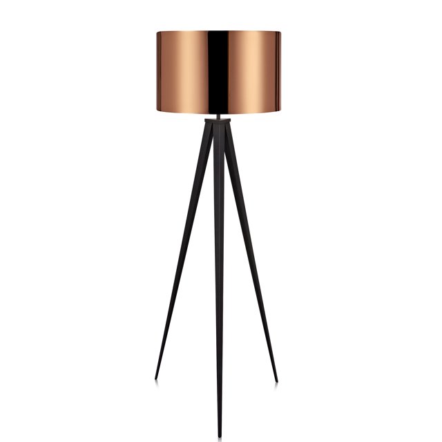 Teamson Home Romanza Tripod Floor Lamp Modern Lighting - Copper / Black