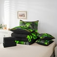 thumbnail image 4 of Erosebridal Green Car Bedding Sets Twin Size,Extreme Sport Comforter Sets with Sheets,Geometric Buffalo Bed in a Bag Twin size,Breathable Automobile Room Decor,Reversible,7pcs, 4 of 6