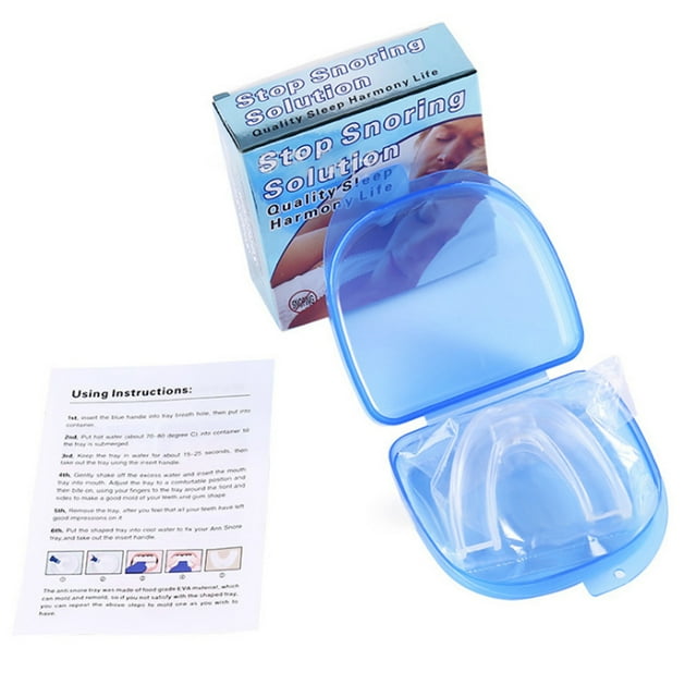 Customizable Nighttime Teeth Grinding Guard - Anti-Snoring Mouthpiece with Food-Grade EVA Material, Transparent Design, Includes Storage Case and User Manual for Sleep Protection and Comfort
