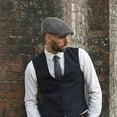 thumbnail image 4 of Hats for Men Leather Ivy Flat Cap Gatsby Driving Cabbie Hat, 4 of 5