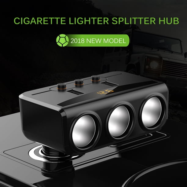 Toma De Encendedor De Cigarrillos De 100W 3.1A Adaptador De Cargador De Coche Usb Dual Con Interruptores Independientes Compatible Con Carga Rápida Inteligente Dc 12-24V 1 A 3 Moyic VI008595-00