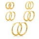 thumbnail image 1 of JeenMata 5 Pares de Aros Tipo Huggie para Mujer Amarillo Modernos, 1 of 5