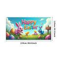 thumbnail image 1 of Colorful Furry Letter Happy Easter Banner with Bunny Chick and Egg Elements Easter Party Decorations Photography Backdrop Spring Celebration Decor Background, 1 of 4