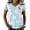 Light Blue, variant on JULMCOMO Breast Cancer Shirts for Women Breast Cancer Awareness V Neck Loose Fit Casual Soft Tops Short Sleeve Pink Ribbon Graphic Tees Light Blue M
