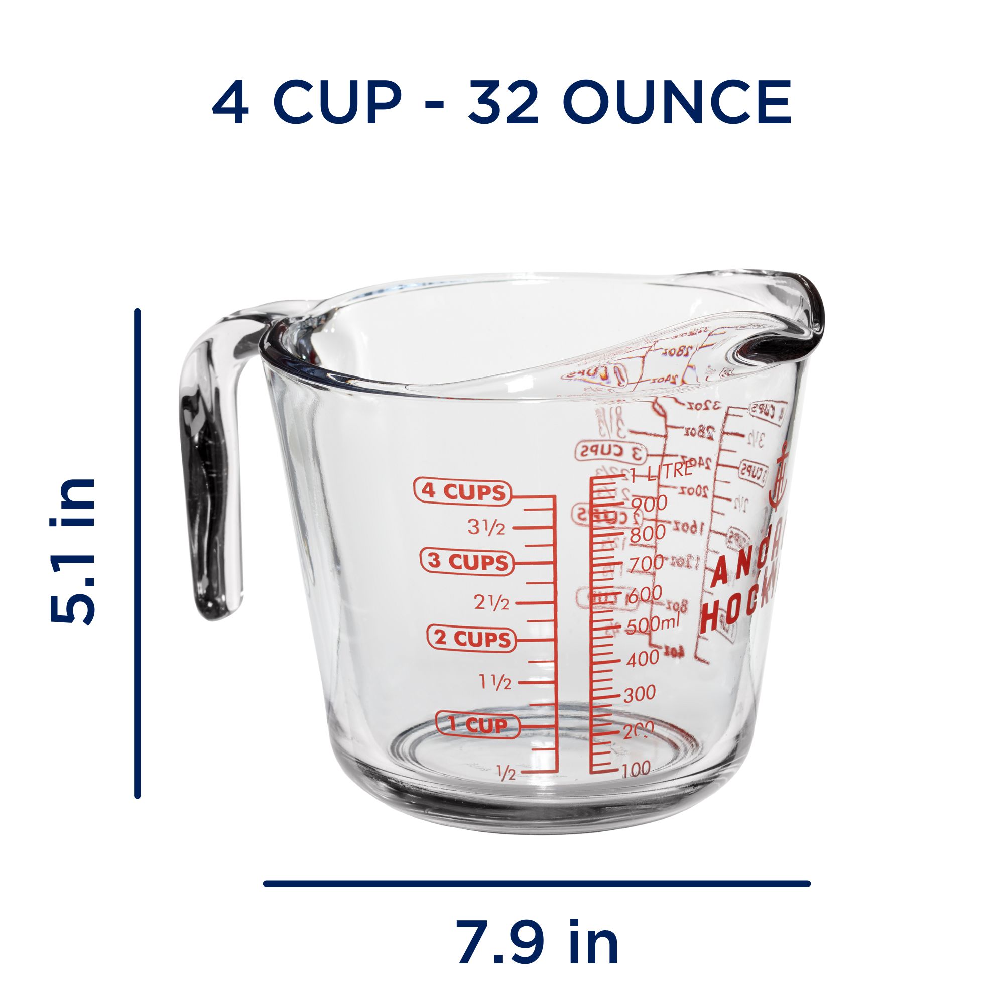 Anchor Hocking Glass Measuring Cup, 4 Cup - image 2 of 7