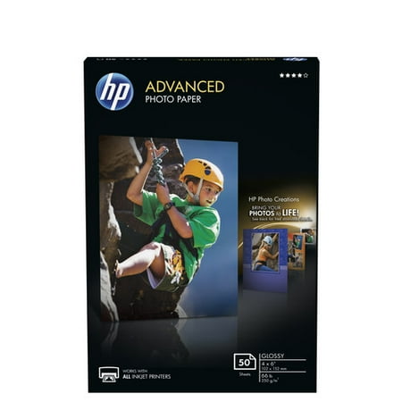 - HP Advanced Photo Paper, Glossy, 4x6, 50 Sheets