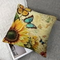 thumbnail image 7 of Summer Vintage Sunflower Pillow Cover Botanical Butterfly Design with Antique Script, Nature-Inspired Cushion Case for Seasonal Home Decor, 7 of 7