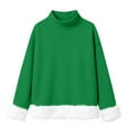 thumbnail image 5 of Chandails d'Automne Grande Taille pour Femmes Mode Décontractée Imprimée Col Roulé Manches Longues Chandail en Molleton Amusant Vert TTTG, 5 of 5