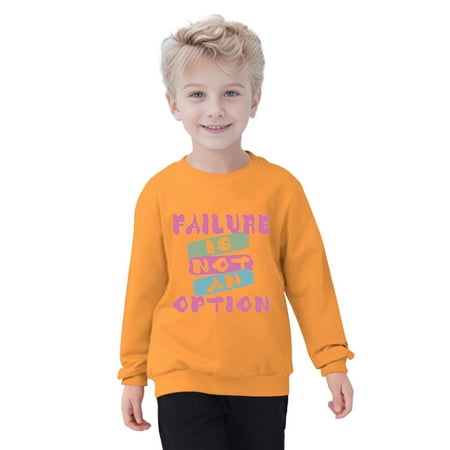 

Toddler Girl Sweatshirts Cute Kid’ Autumn And Winter Long Sleeves Plus Hoodie Letter Printed Casual Thick Warm Round Neck Children s Wear Yellow 1-3 Years